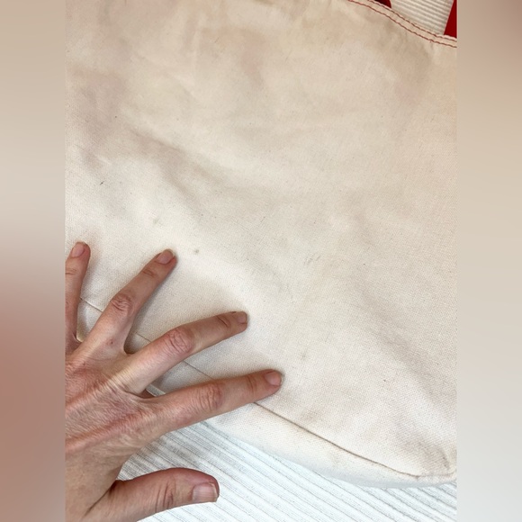 Disney Land  Reversible Canvas Tote Bag Mickey Mouse 1955 Red Mickey Print - Picture 7 of 13